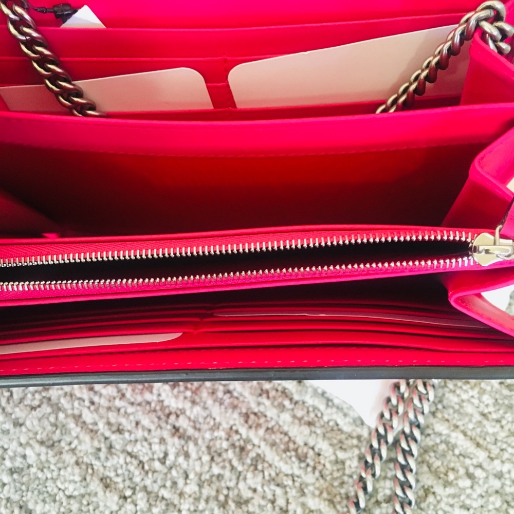 New Authentic Gucci Guccy Logo Moon & Stars Leather Wallet Chain Small P… - Picture 14 of 15